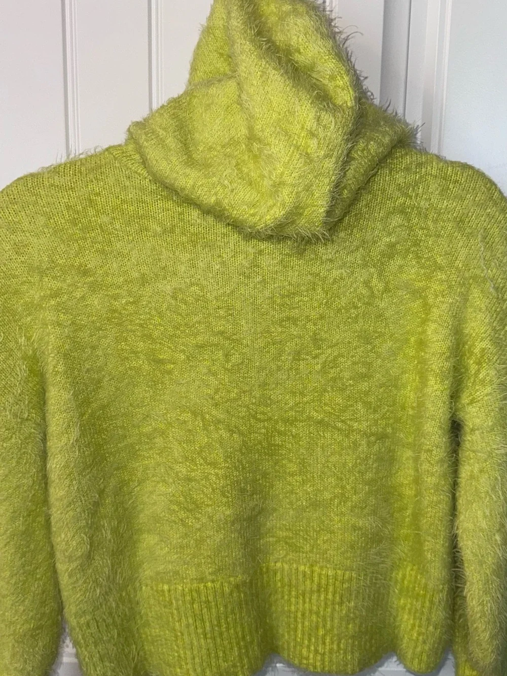 Justice The Grinch Fuzzy Neon Green Sweater Top